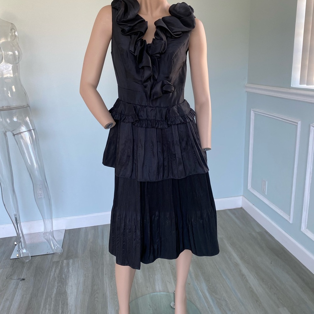 Elegant Black Ruffled Dress